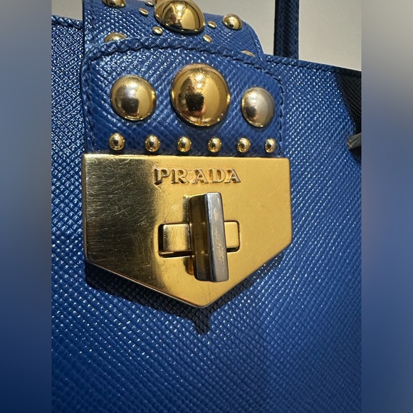 Prada Studded Saffiano Turn Lock Tote - Picture 3 of 16